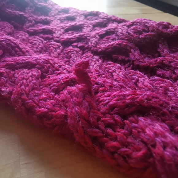 Aran Crafts Purplish Burgundy Cowl Neck Wool Sweater Size XS - Picture 5 of 5